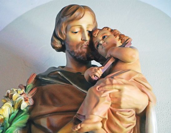 Statue of St. Joseph and the child Jesus in St. Joseph Church in Salisbury.
